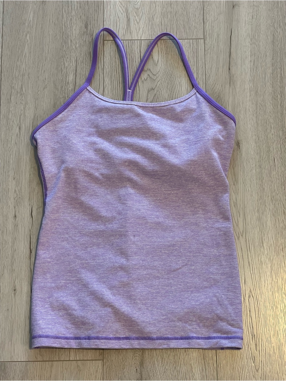 Lululemon Power Y Tank - Heathered Purple Athletic Top